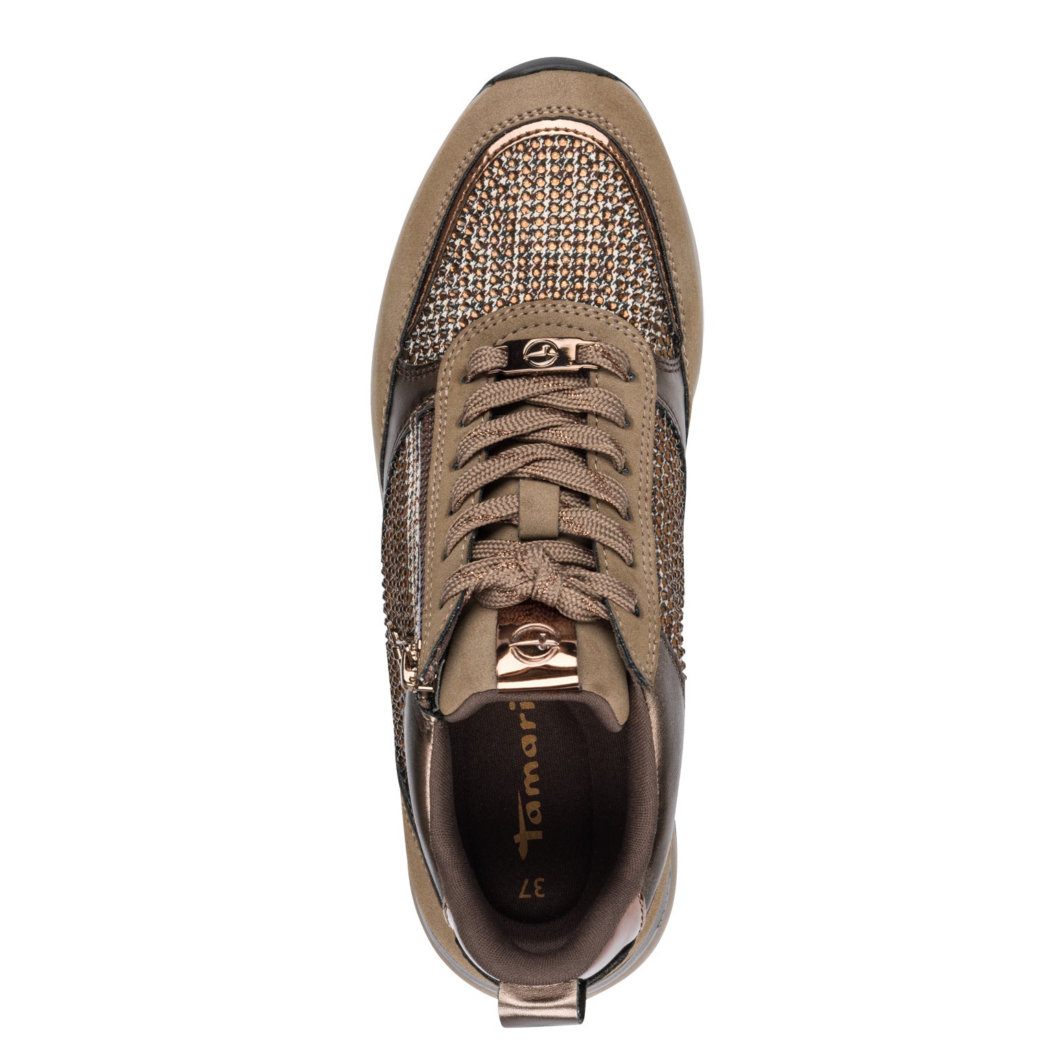 Tamaris Sneakers med bling Copper Glam