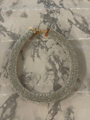 Rund bling halskæde med guld og sølv