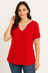 Bluse med kontrast syninger - ITMAJ25