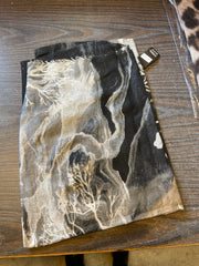 Marmoreret tørklæde med glitter