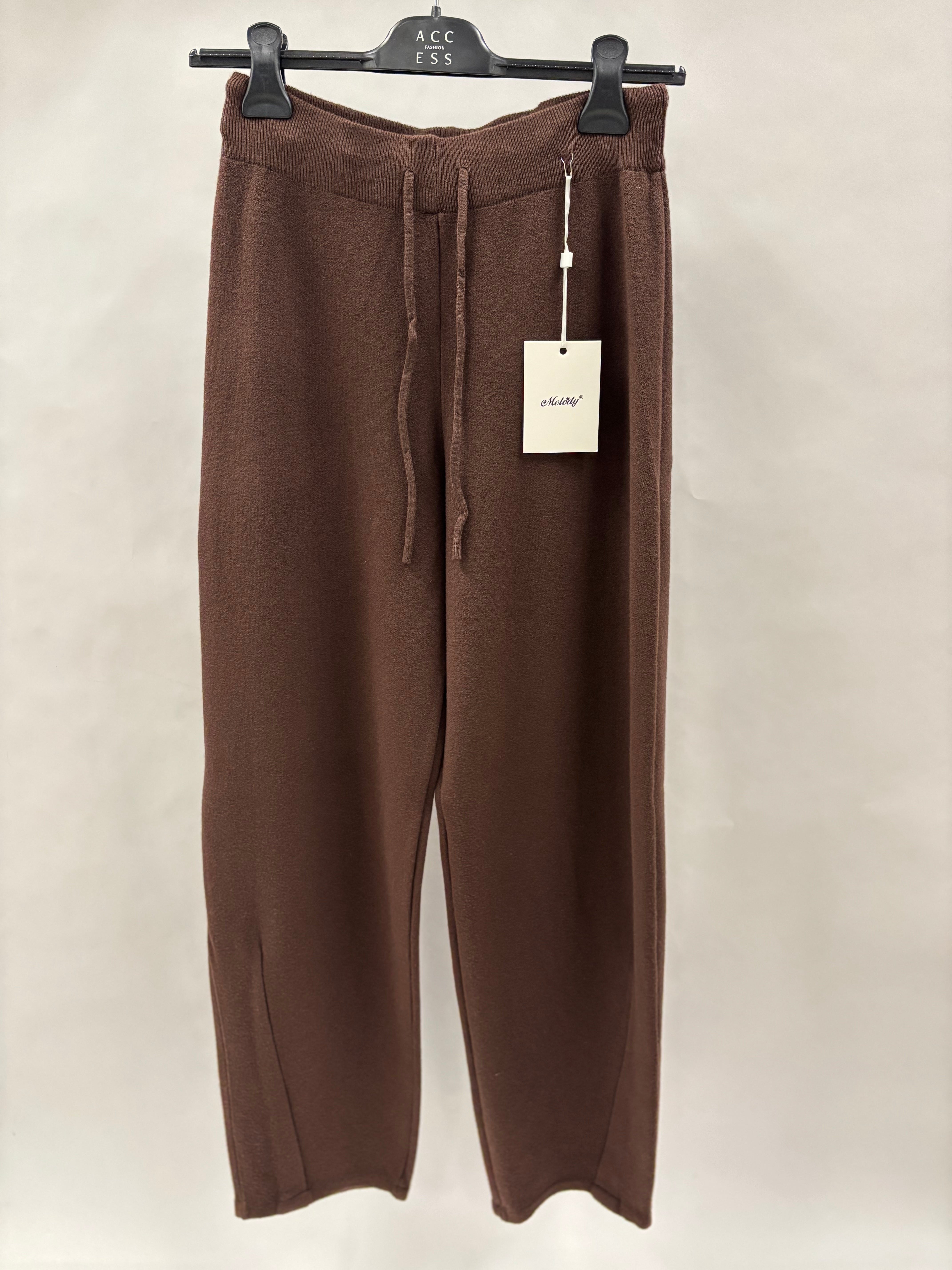 Ensfarvede Strikbukser