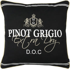 Pude Pinot Grigio design sort 50x50cm