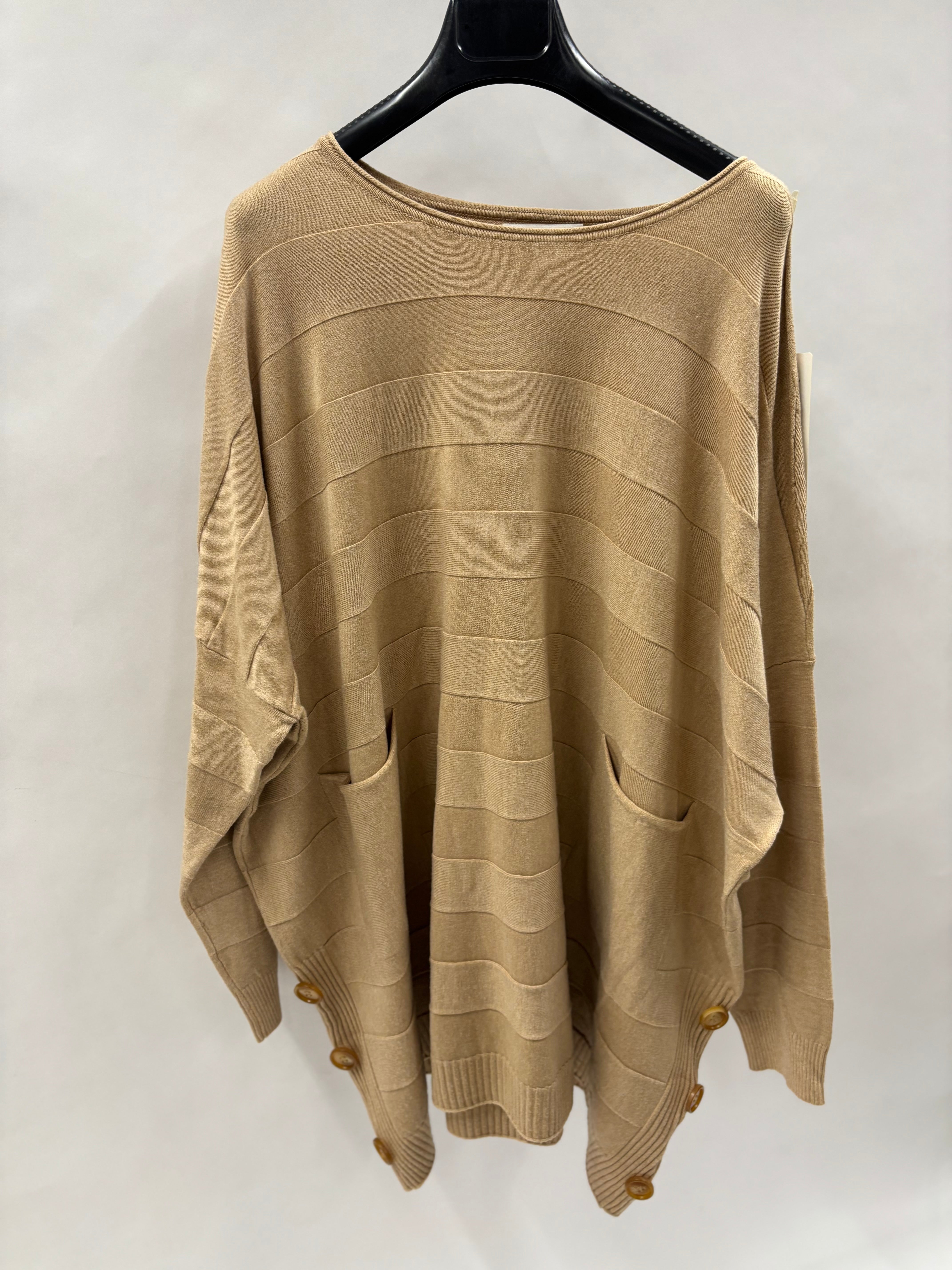 Ensfarvet Striktrøje, Bred Strib