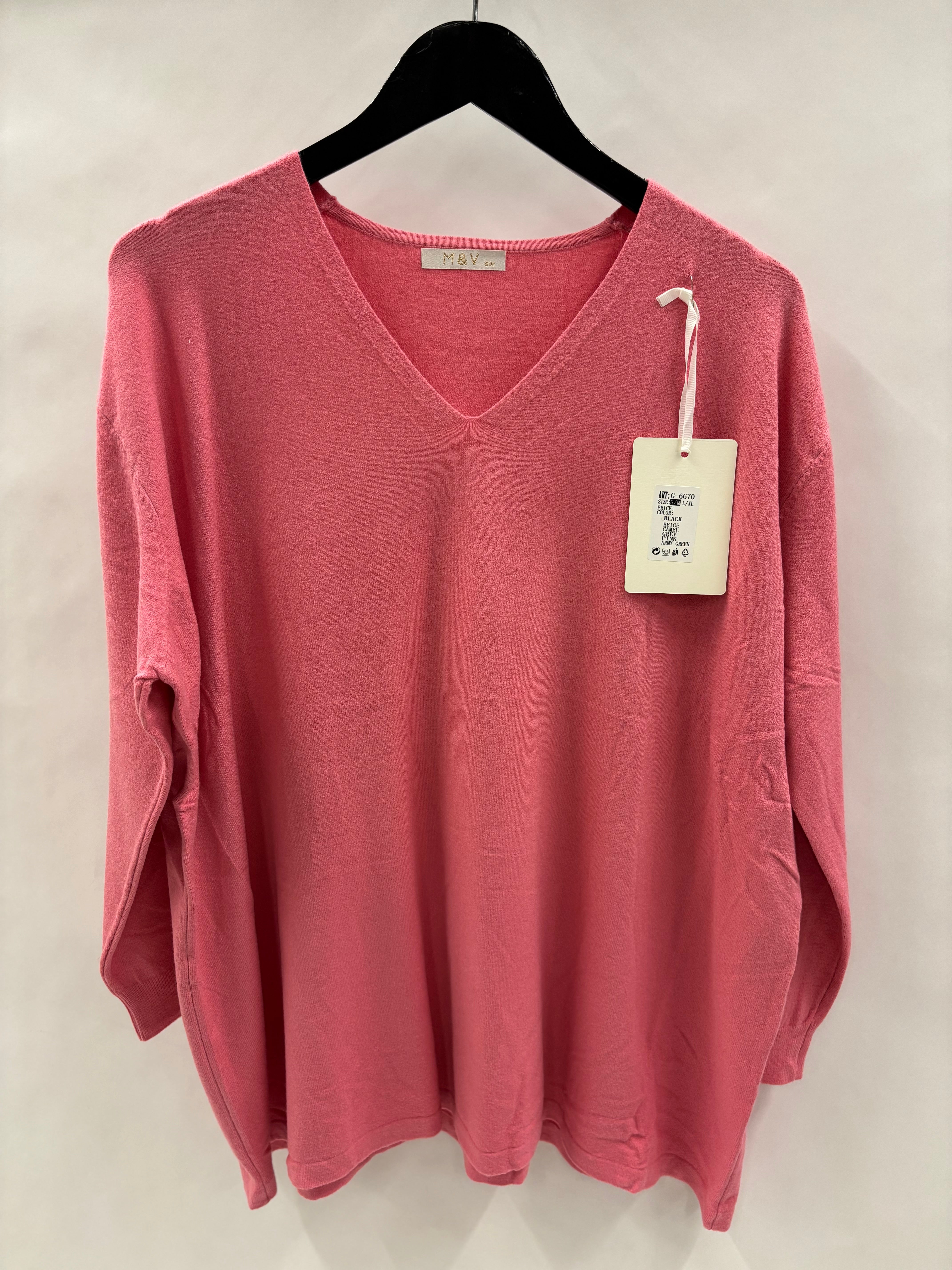 Strikbluse V-Udskæring