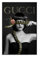 Mural framed Lady with snake 80x120cm
