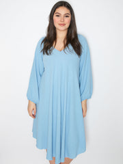 A-shape kjole med lange ærmer - Brystmål 140cm - Viskose Polyester Elastan