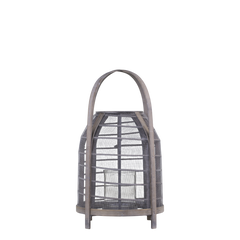 Wicker Lantern w. mesh H48/D27 cm French grey