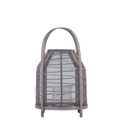 Wicker Lantern w. mesh H54/D32 cm French grey