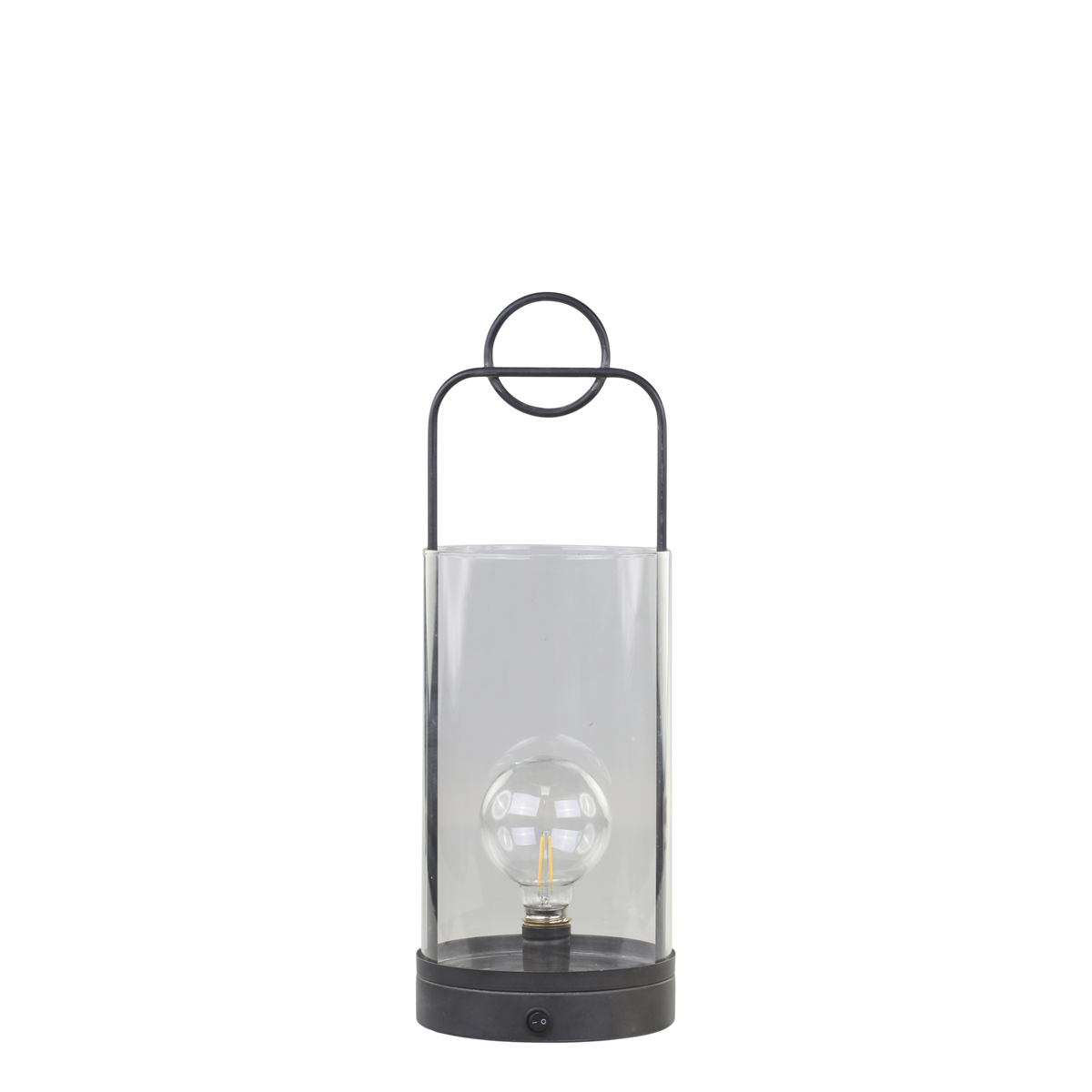 Stable Lantern incl. bulb & timer H43.5/D15.5 cm antique coal