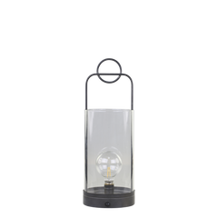 Stable Lantern incl. bulb & timer H43.5/D15.5 cm antique coal