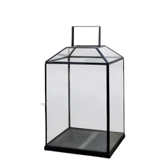 Lantern H60/L32/W32 cm antique black