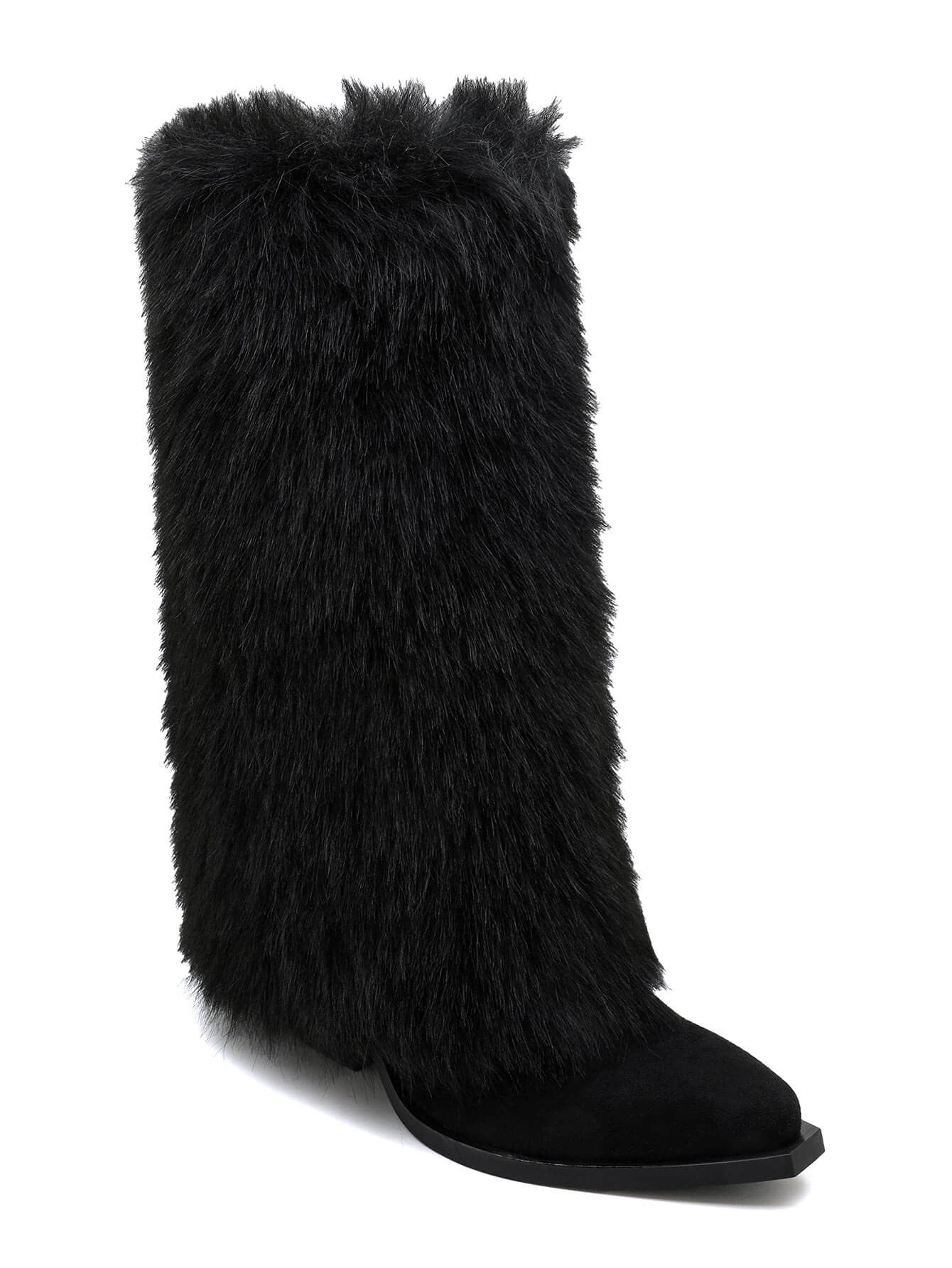 Cowboystøvler med pels fold