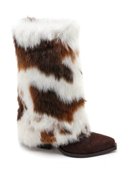 Cowboystøvler med pels fold