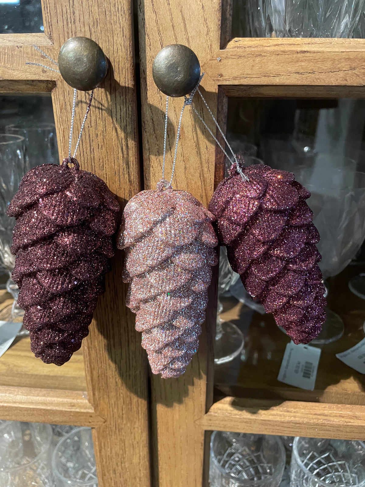 Fyrrekogle glitter 16cm x 9cm