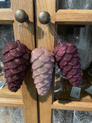 Fyrrekogle glitter 16cm x 9cm