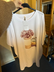 T-shirt med blomster print