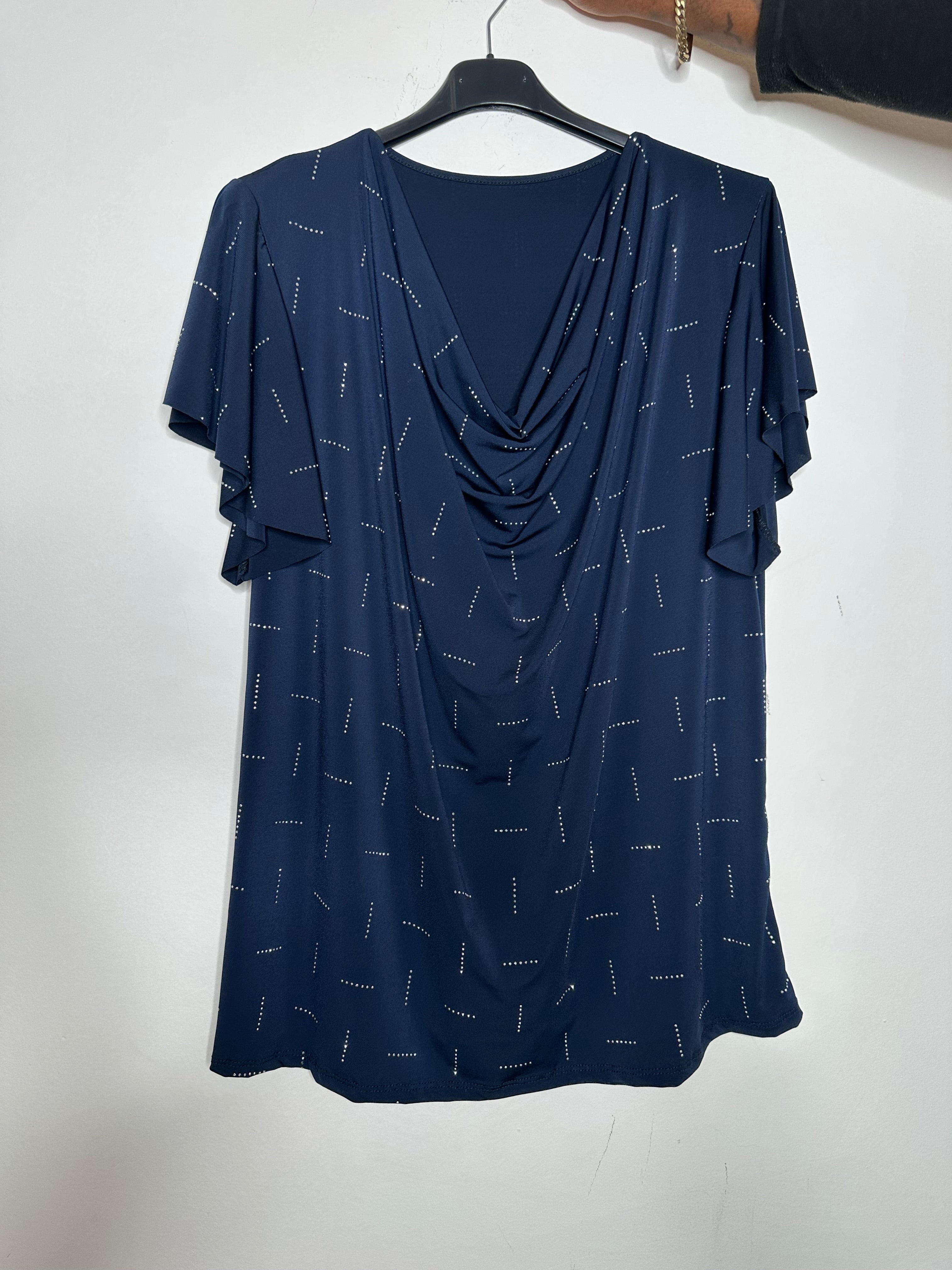 Bluse med drapering og bling - ITJULI25