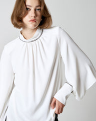Access Fashion Blouse with rhinestones and sleeves black