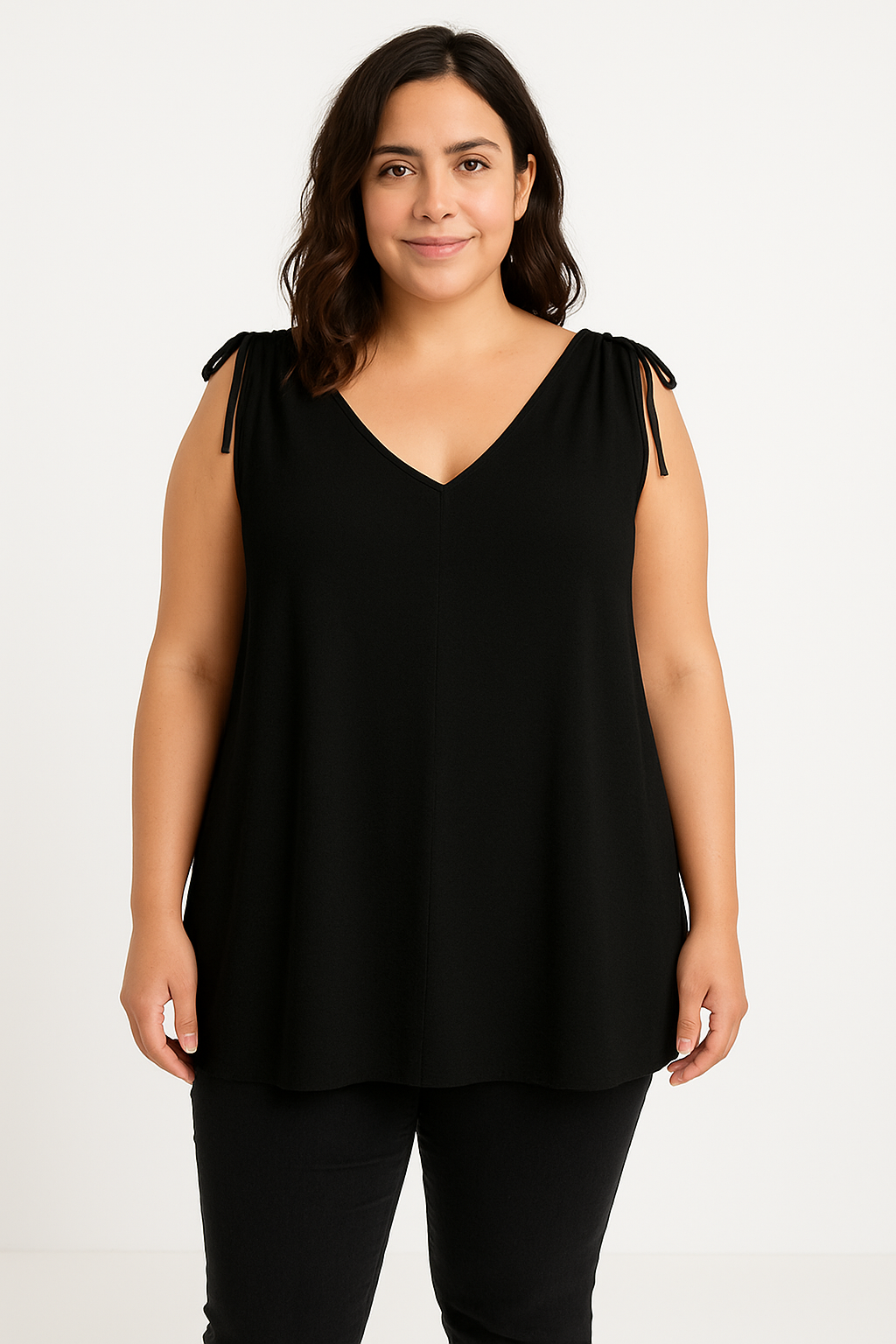 Top med bindebånd - Brystmål 130cm - Viskose Polyester