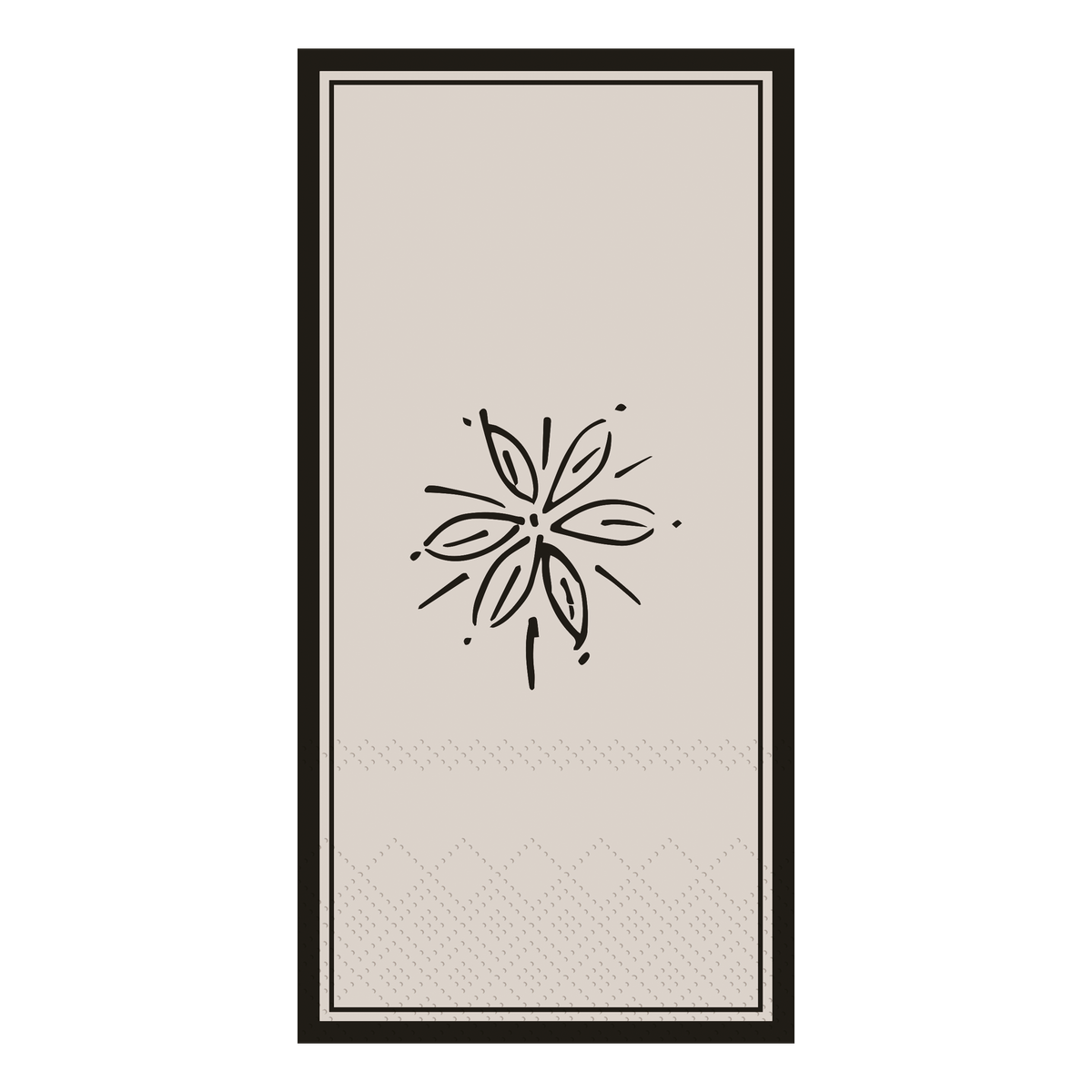 Napkin w. flower L20/W10 cm french grey