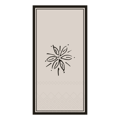 Napkin w. flower L20/W10 cm french grey