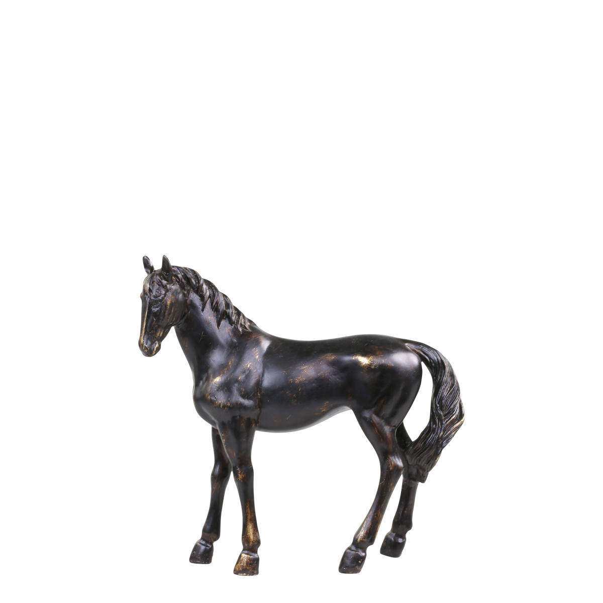 Horse H23.5/L23.5/W6 cm antique black