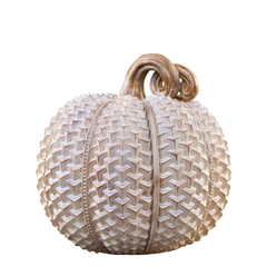 Pumpkin w. gold H28/D27.5 cm antique latte