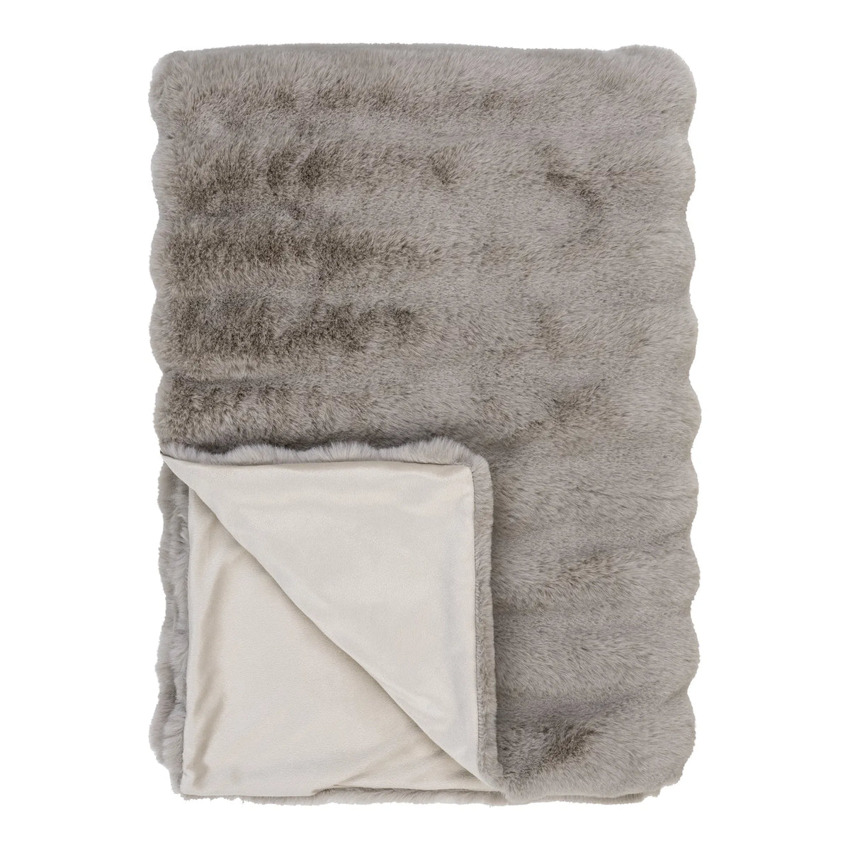 Galena Plaid, imiteret pels, beige, 130x180 cm