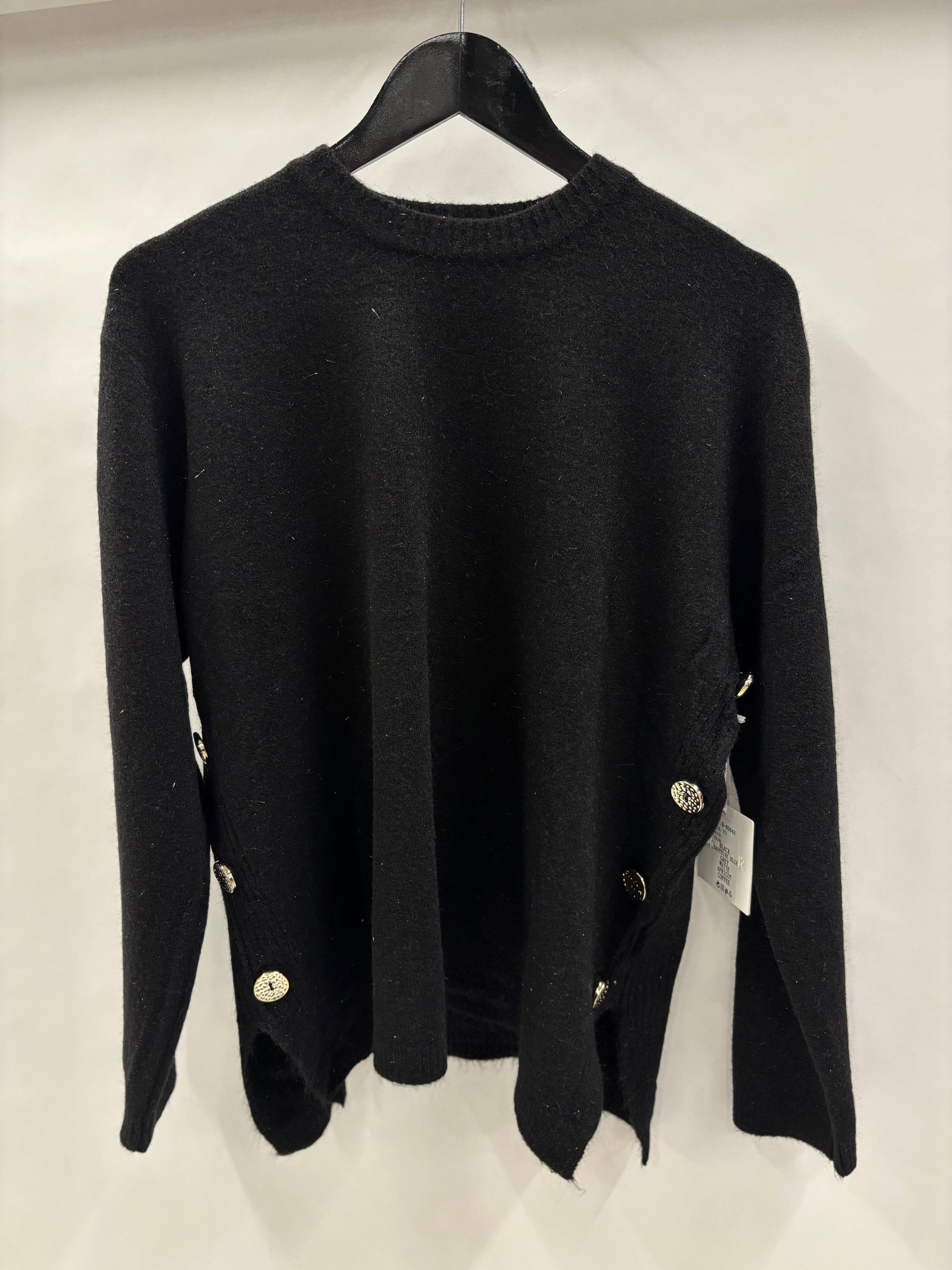 Strikbluse Glimmer, Guldknapper