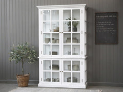 Vitrineskab m. 4 låger/hylder 196x120x40 cm hvid