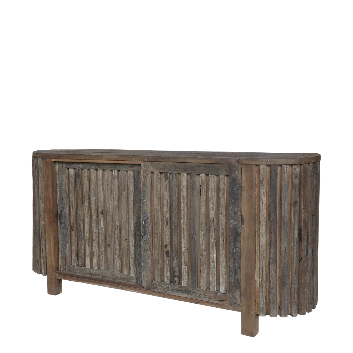 Grimaud Skænk m. riller & skydelåger, H77/L152/B44 cm natur by Chic Antique