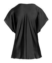 Access Fashion Satin bluse med draperinger