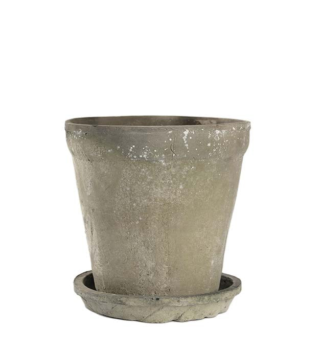 Rustik urtepotte H23/Ø25 cm, mørk