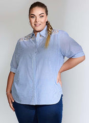 No. 1 By Ox skjorte med blonder by Krone 1