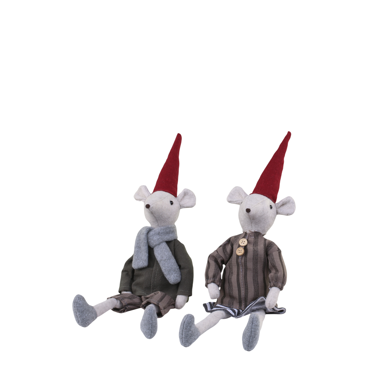 Asger & Agnes Christmas Mice seated set of 2 H38cm