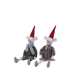 Asger & Agnes Christmas Mice seated set of 2 H38cm