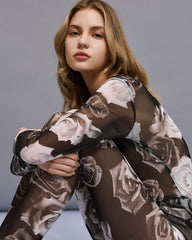 Access Langærmet blomsterbody by Access Fashion