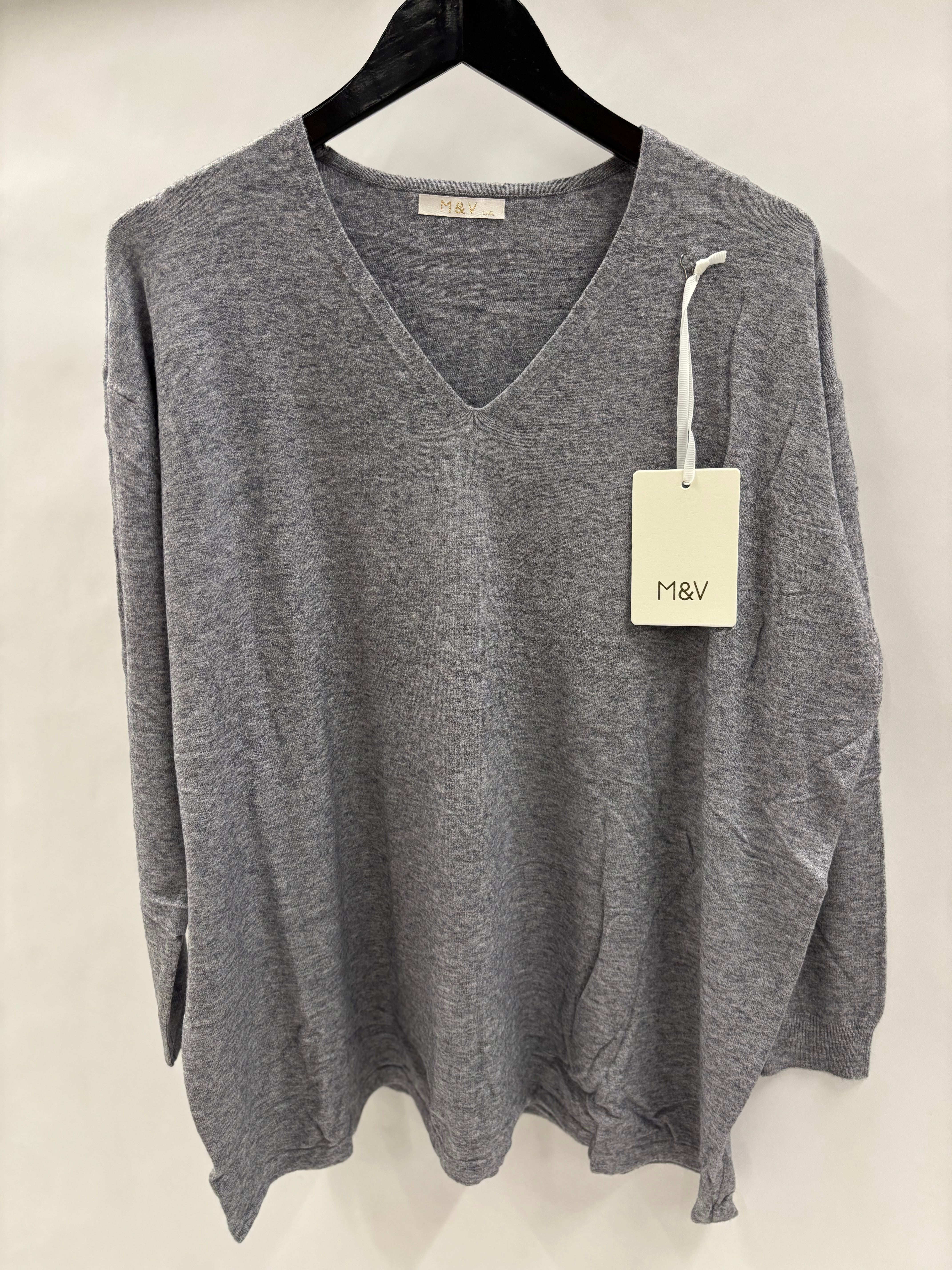 Strikbluse V-Udskæring