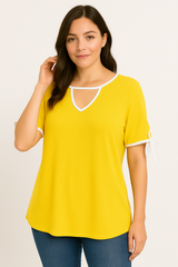 Bluse med kontrast syninger - ITMAJ25