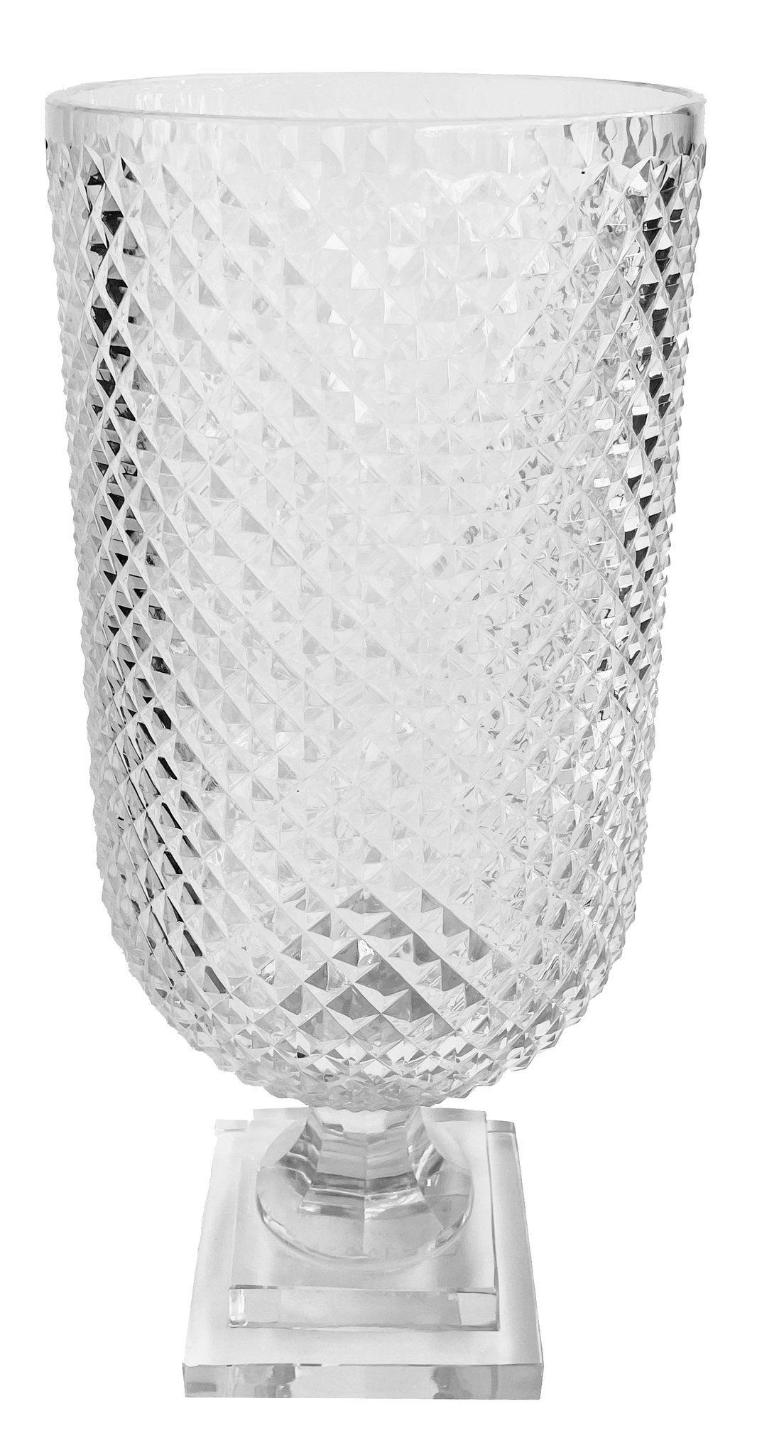 Crystal hurricane diamond cut clear D18/H42cm