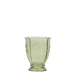 Saint-Émilion Glas m. mønster H10,5/Ø8,5 cm oliven