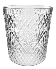 Glass cylinder diamond-flower cut D25/H30cm