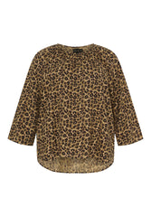 No. 1. By Ox Bluse med rynker i halsudskæring med 3/4 ærmer