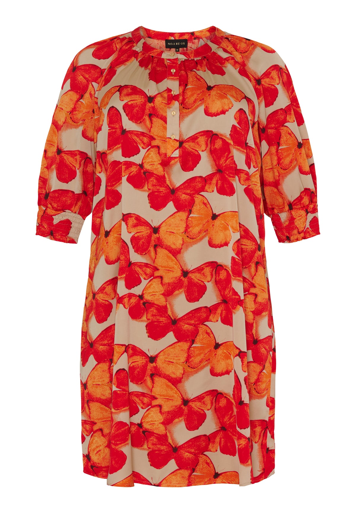 No. 1 By Ox Raglan dress 1/2 sleeves w smock cuffs