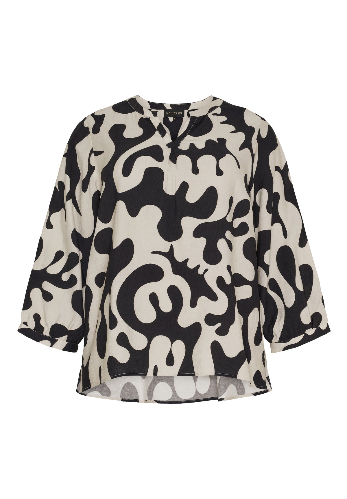 No. 1. By Ox Løs bluse med V-hals og 3/4 ærmer