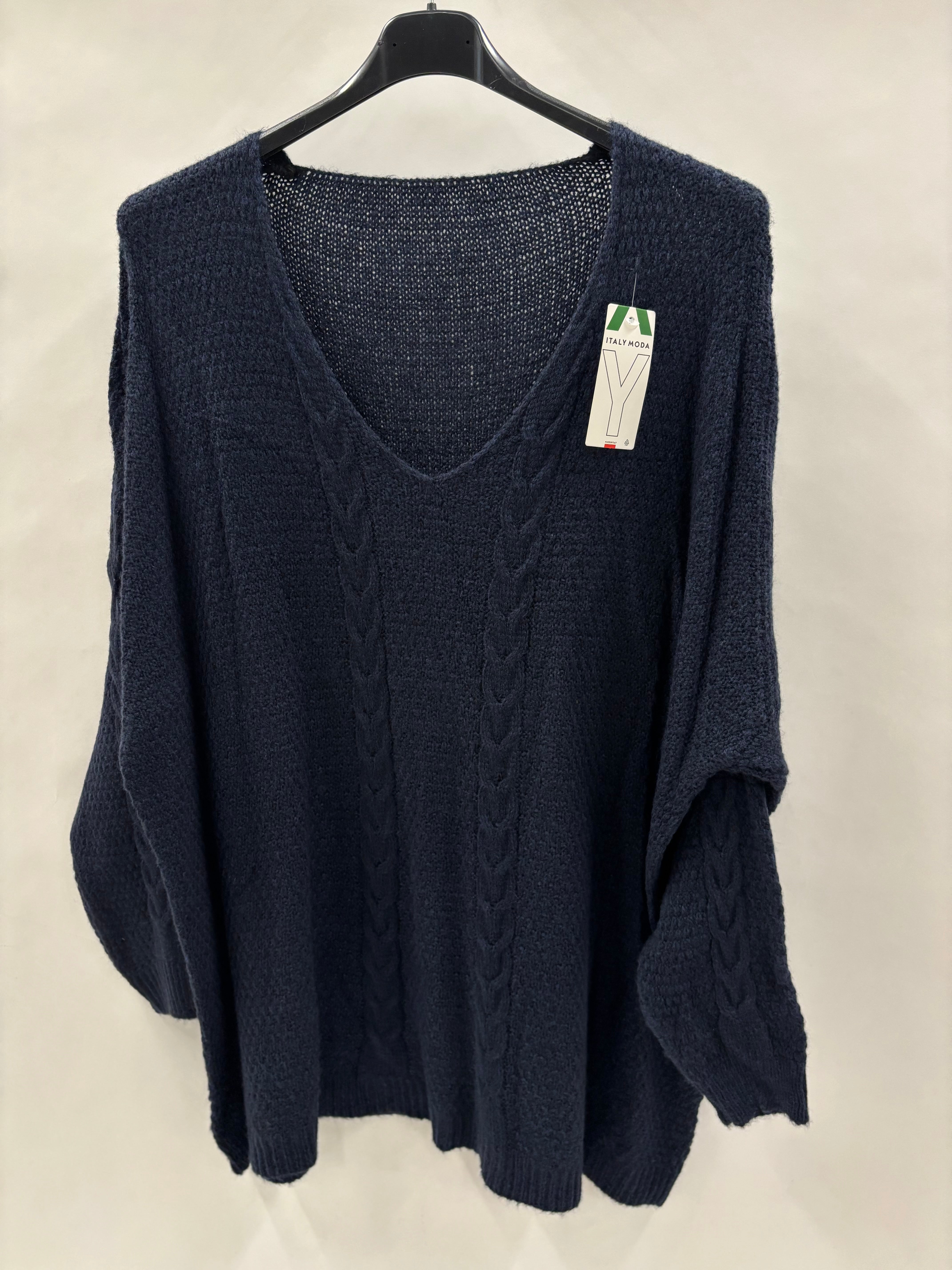 Kabelstrikket Striktrøje - Brystmål 120cm