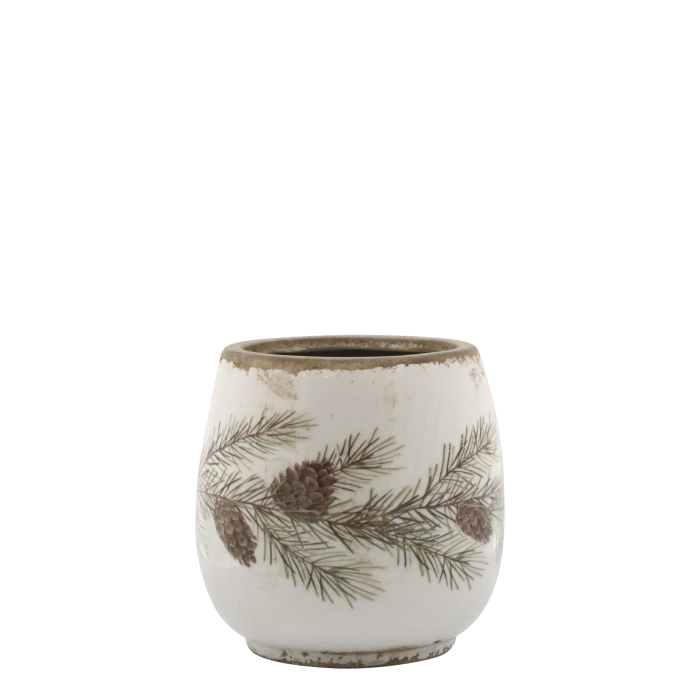 Skjuler med granrankemotiv creme 14,5x15 cm