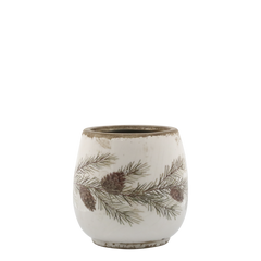 Skjuler med granrankemotiv creme 14,5x15 cm