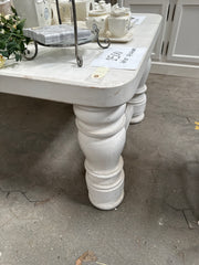Spisebord med bombastiske ben hvid h73 b184 d100