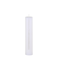 Advent Candle No. 1-24 w. gold print 60 h H25/D5 cm antique white